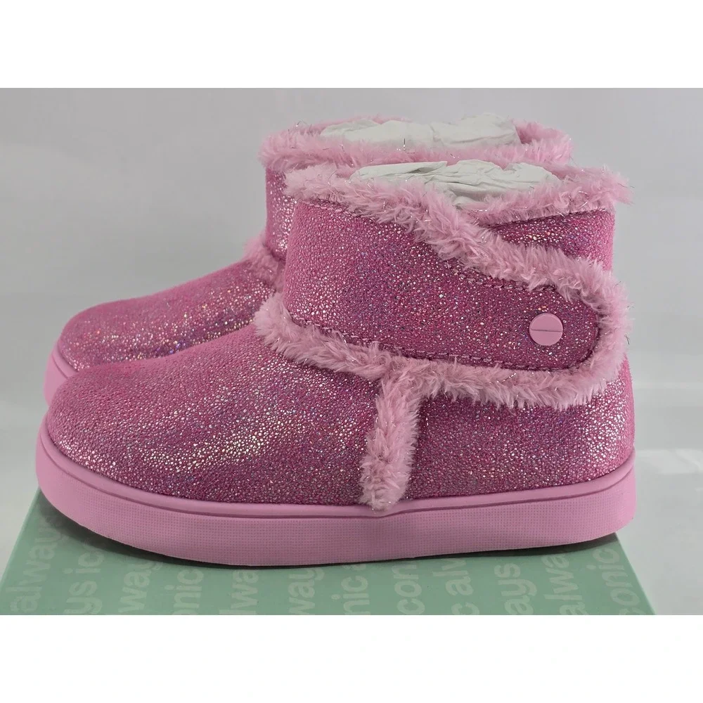 Dr. Scholls Madichilltdr Pink Glitter Boots Toddler Size 11M Faux Fur - New
